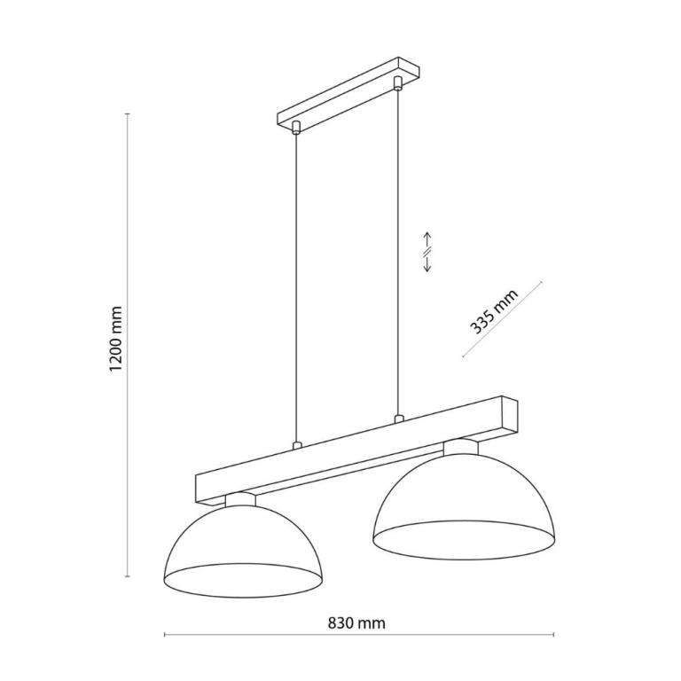 famlights famlights | Pendelleuchte Lucian in Weiß und Braun E27 2-flammig