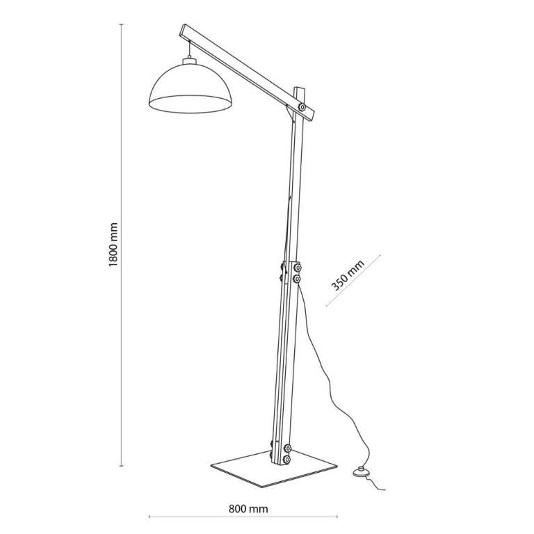 famlights famlights | Stehleuchte Lucian in Weiß und Braun E27