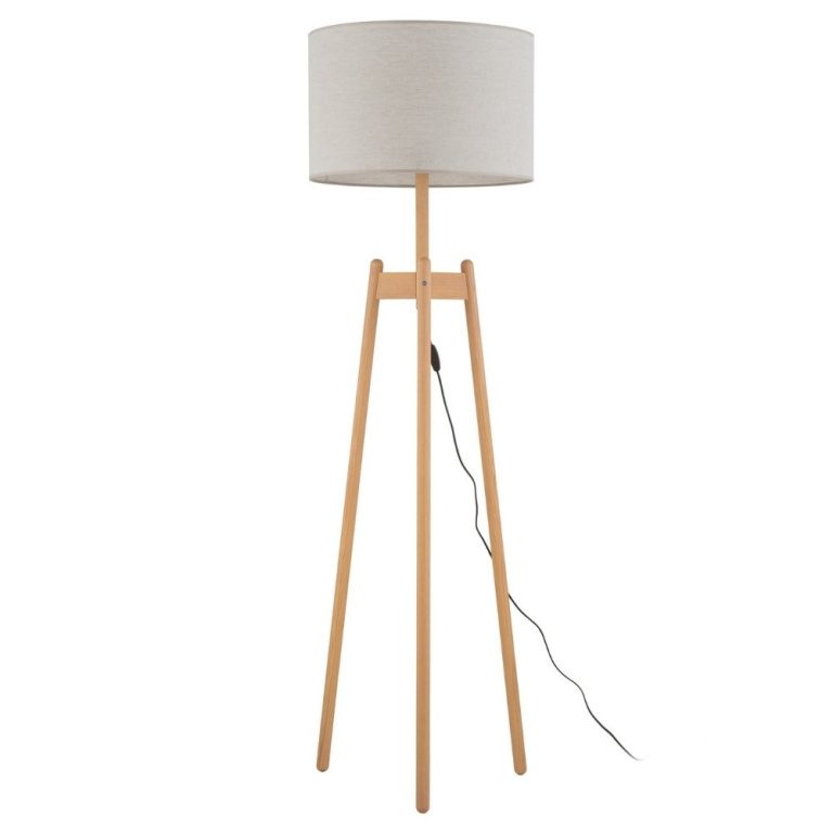 famlights famlights | Stehleuchte Mathea in Braun und Beige E27