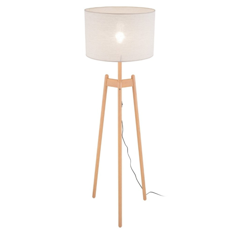 famlights famlights | Stehleuchte Mathea in Braun und Beige E27