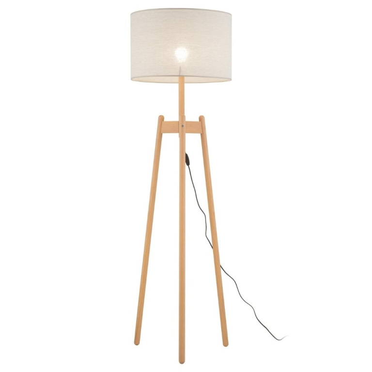 famlights famlights | Stehleuchte Mathea in Braun und Beige E27