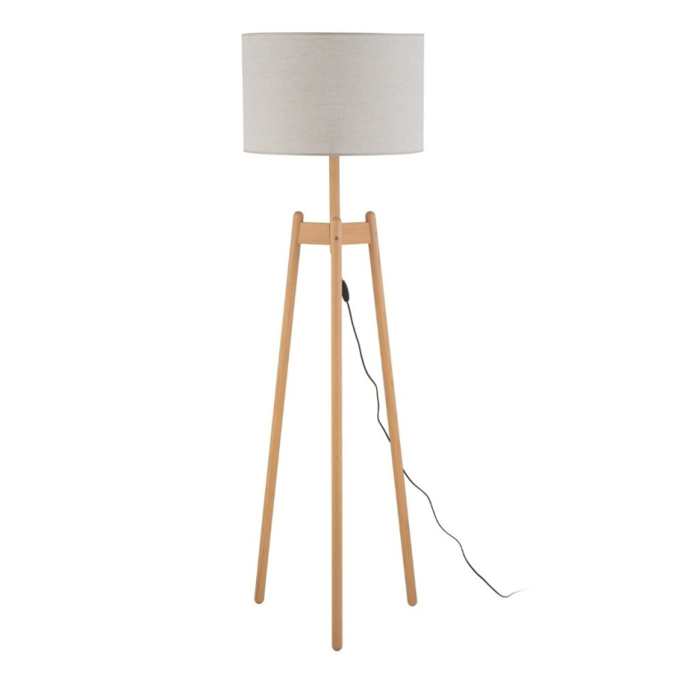 famlights famlights | Stehleuchte Mathea in Braun und Beige E27