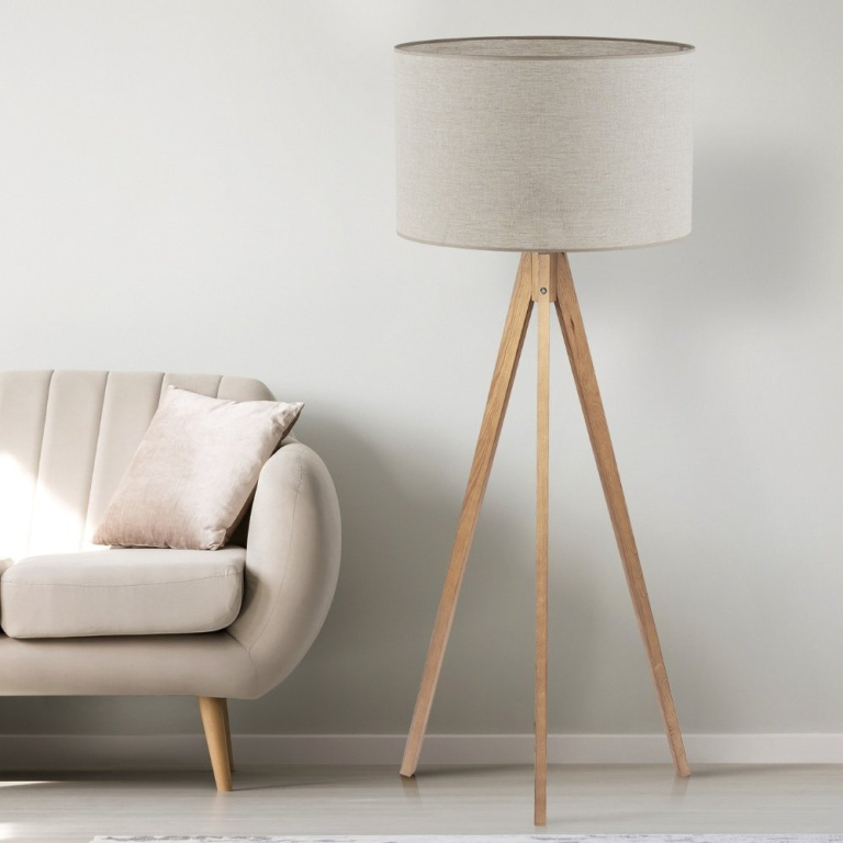 famlights famlights | Stehleuchte Henrieke in Beige E27