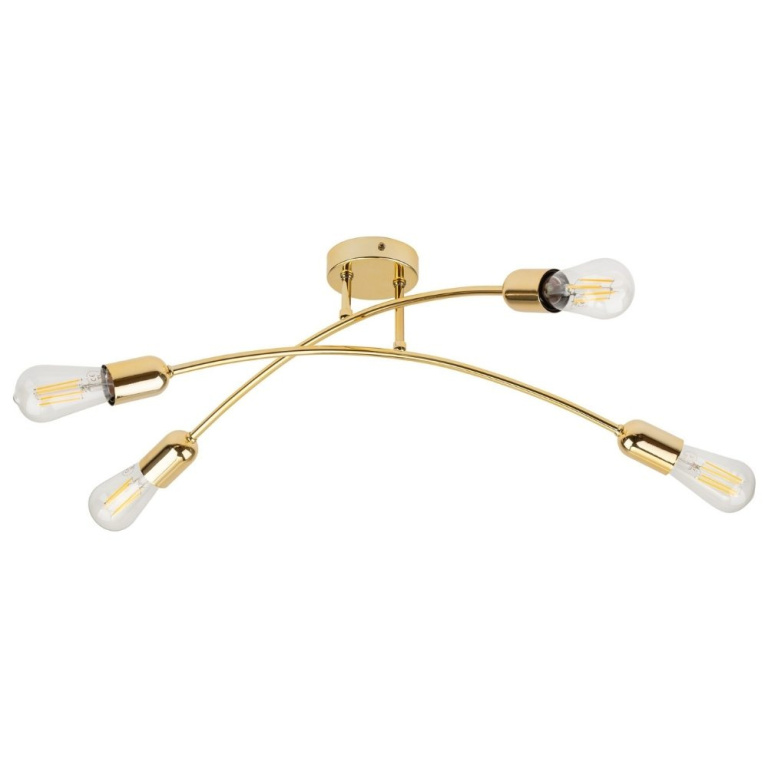 famlights famlights | Deckenleuchte Emely in Gold E27 4-flammig