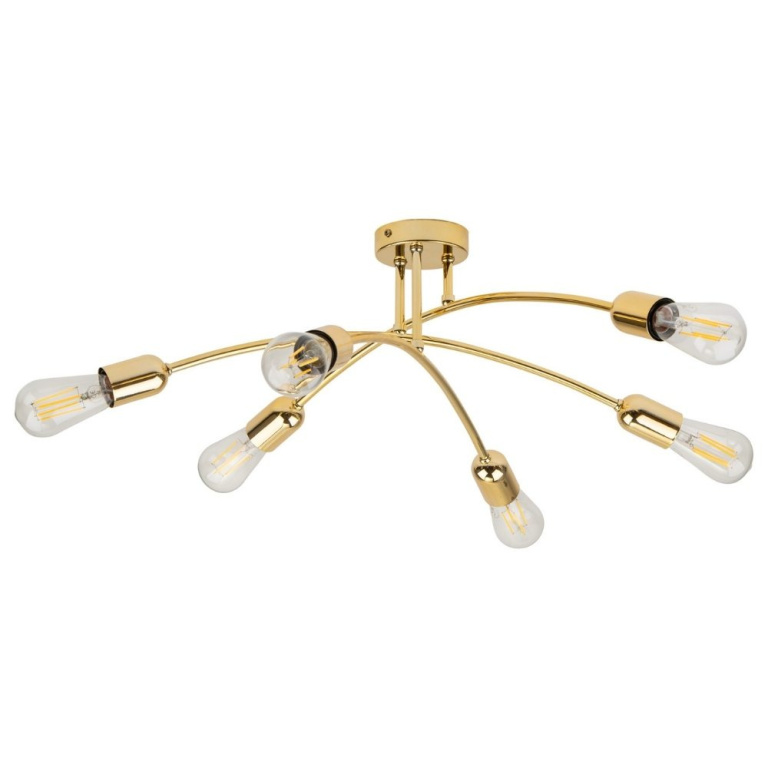 famlights famlights | Deckenleuchte Emely in Gold E27 6-flammig