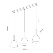 famlights | Pendelleuchte Jessika in Schwarz E27 3-flammig