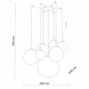 famlights | Pendelleuchte Matti in Transparent G9 7-flammig