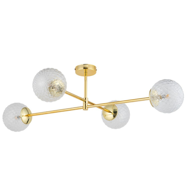 famlights famlights | Deckenleuchte Matti in Gold G9 4-flammig rund