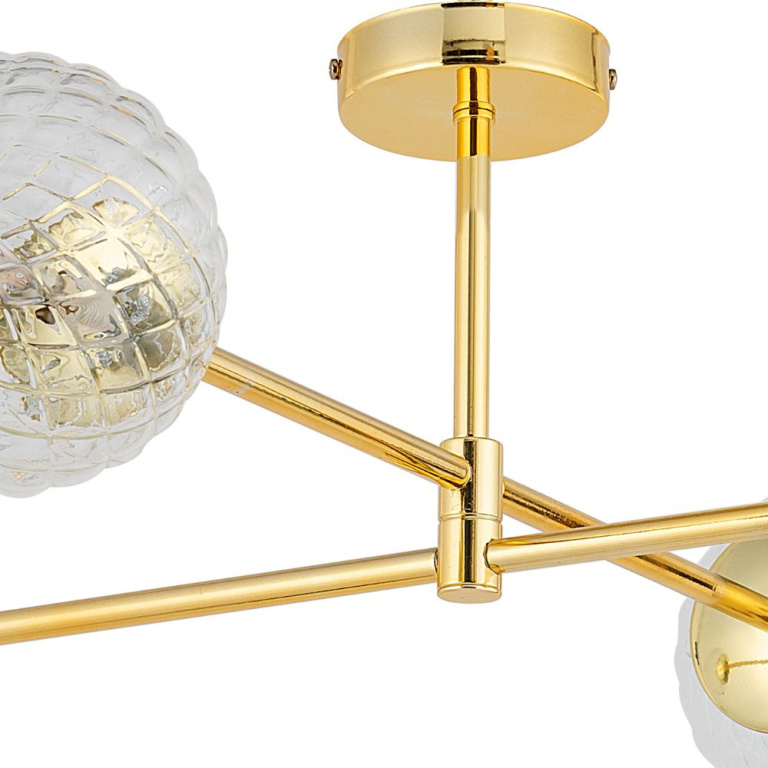 famlights famlights | Deckenleuchte Matti in Gold G9 4-flammig rund