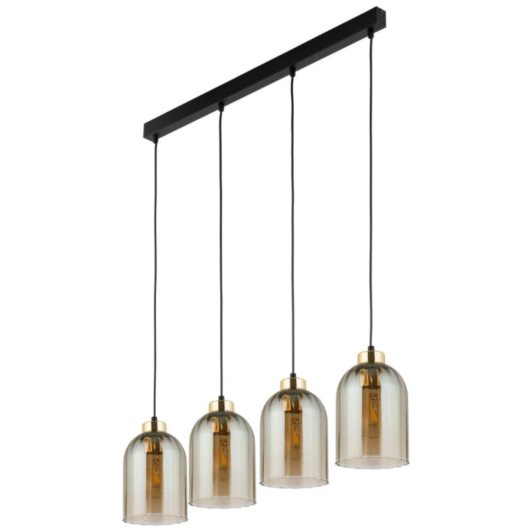 famlights famlights | Pendelleuchte Marleen in Gold E27 4-flammig