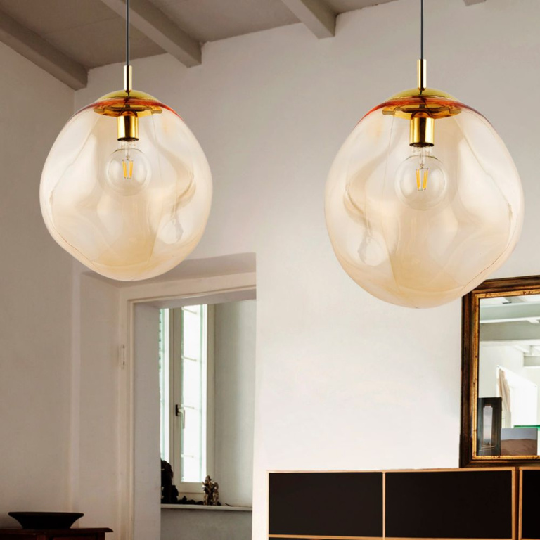 famlights famlights | Pendelleuchte Marc in Gold E27