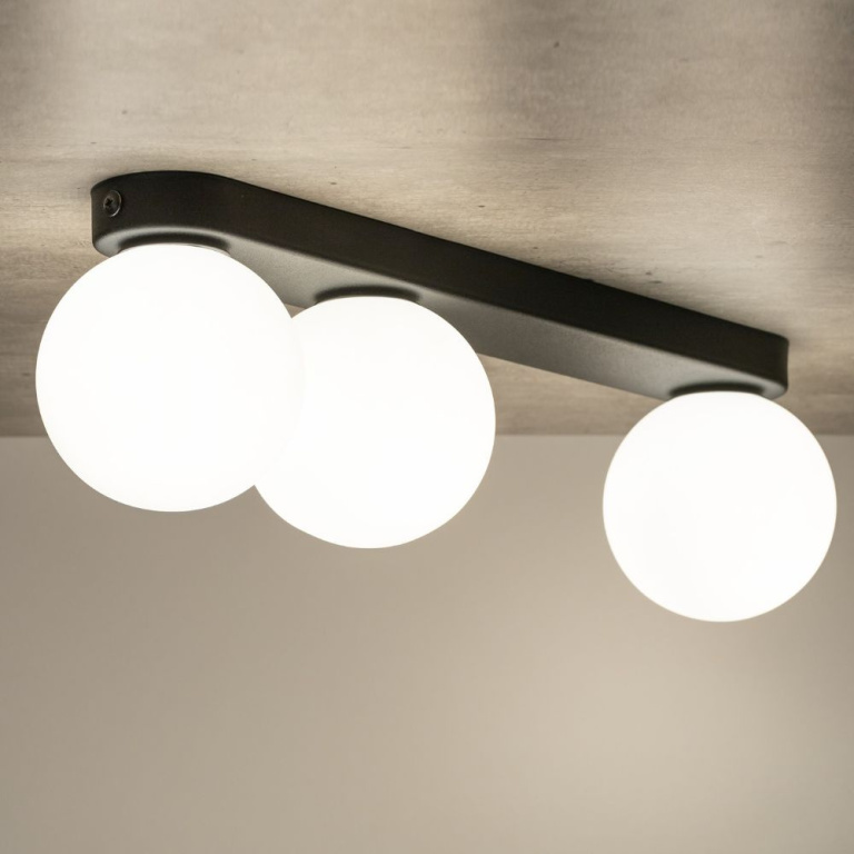 famlights famlights | Deckenleuchte Enno in Schwarz G9 3-flammig