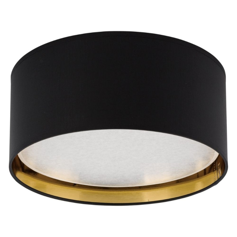 famlights famlights | Deckenleuchte Michaela in Schwarz und Gold E27 4-flammig 400mm