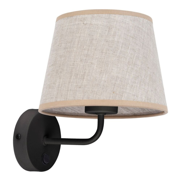 famlights famlights | Wandleuchte Tim in Beige und Schwarz E27