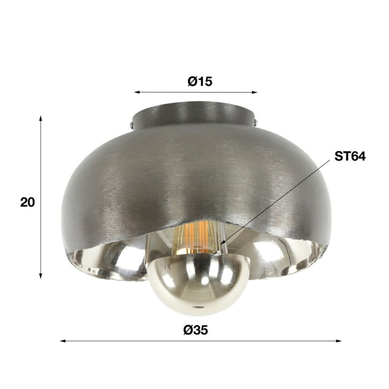 famlights famlights | Deckenleuchte Mael in Nickel-matt E27