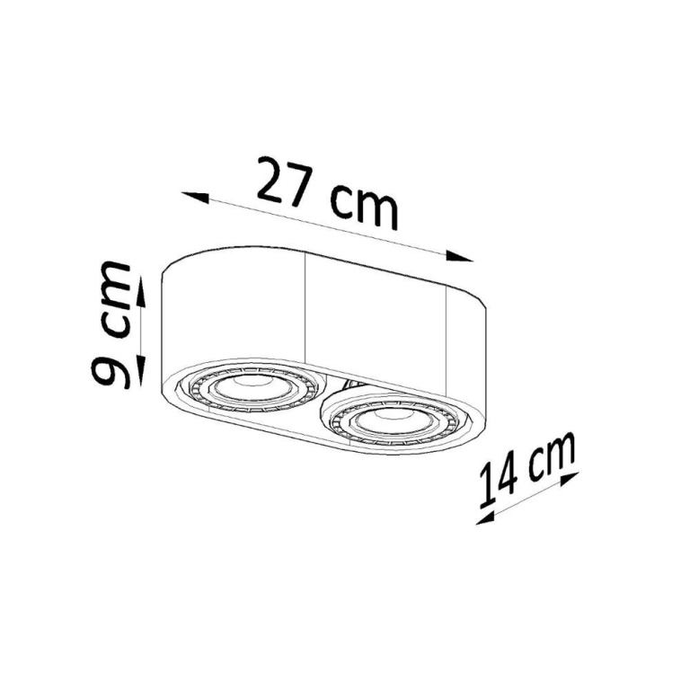 famlights famlights | Deckenleuchte Barney in Grau GU10 2-flammig