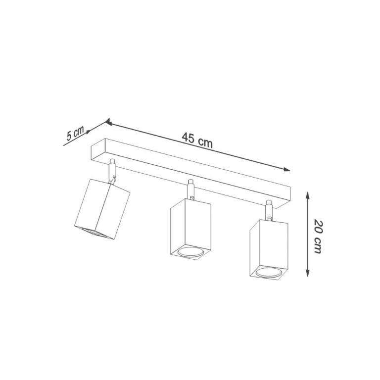 famlights famlights | Deckenleuchte Kale in Eiche GU10 3-flammig