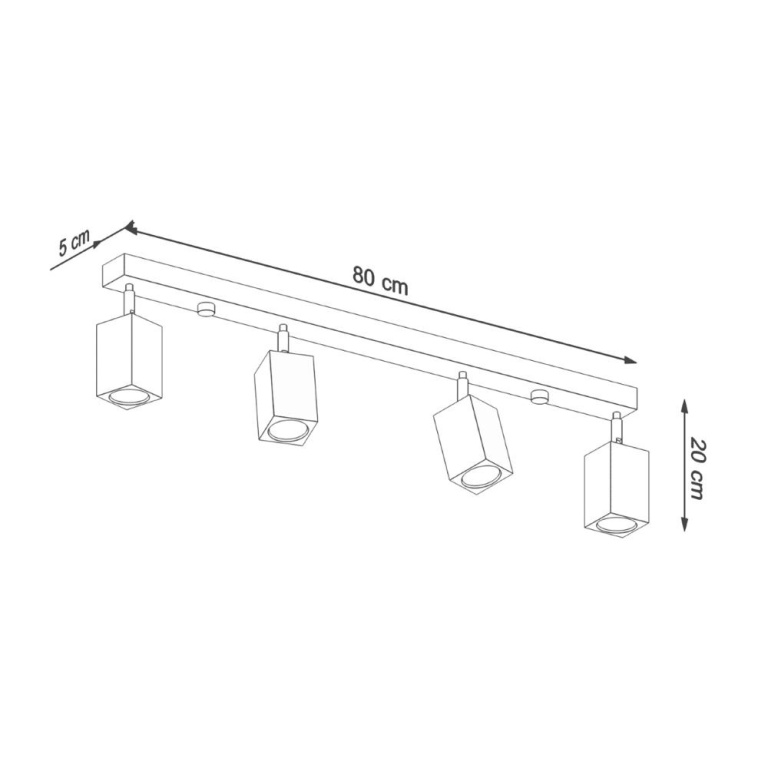 famlights famlights | Deckenleuchte Kale in Eiche GU10 4-flammig