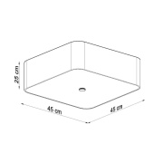 famlights | Deckenleuchte Lis in Schwarz E27 5-flammig 450x450mm