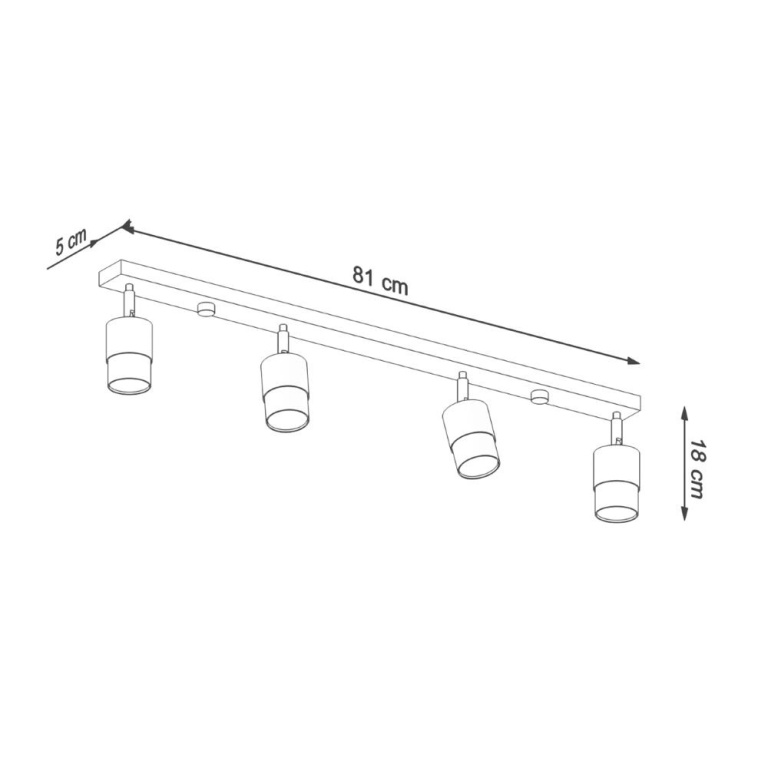 famlights famlights | Deckenleuchte Neal in Schwarz und Chrom GU10 4-flammig