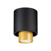 famlights | Deckenaufbauspot Neele in Schwarz und Gold GU10