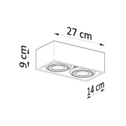 famlights | Deckenleuchte Pua in Grau GU10 2-flammig