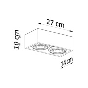 famlights | Deckenleuchte Pua in Natur-hell GU10 2-flammig