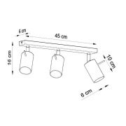 famlights | Deckenleuchte Rea in Chrom GU10 3-flammig