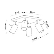 famlights | Deckenleuchte Rea in Chrom GU10 4-flammig eckig