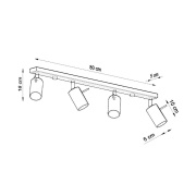 famlights | Deckenleuchte Rea in Chrom GU10 4-flammig