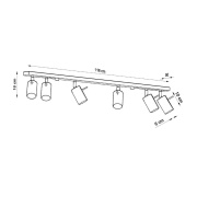 famlights | Deckenleuchte Rea in Chrom GU10 6-flammig