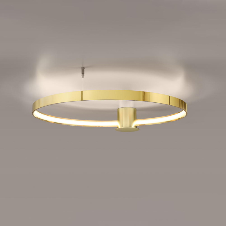 famlights famlights | LED Deckenleuchte Ria in Gold-glänzend 50W 5520lm