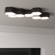 famlights | Deckenleuchte Sunny in Schwarz E27 2-flammig 115mm