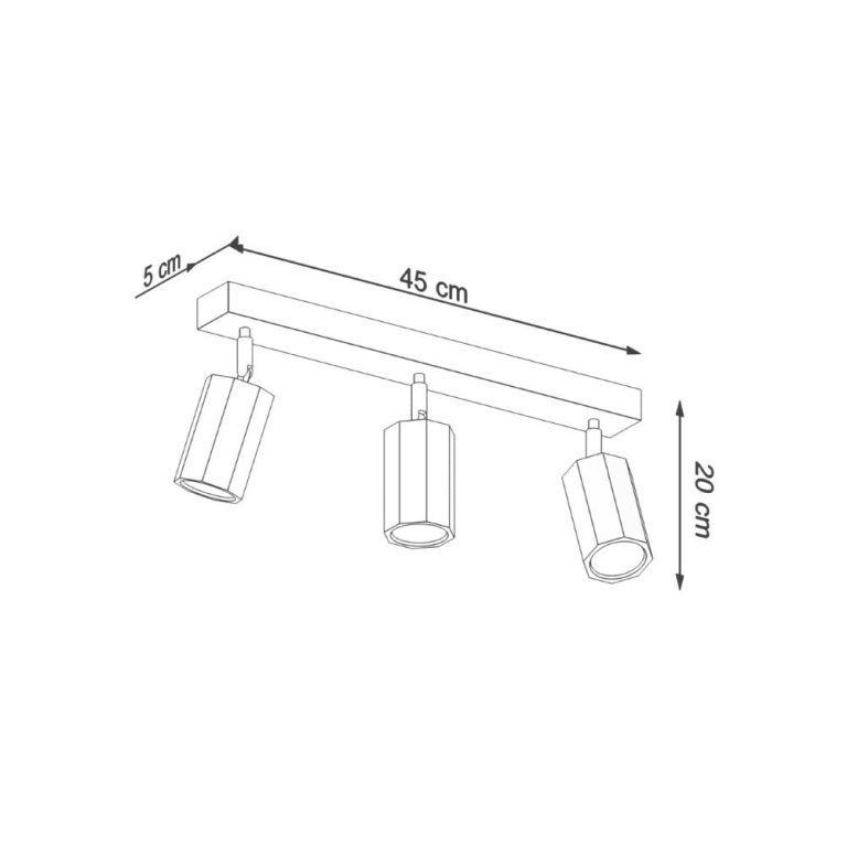 famlights famlights | Deckenleuchte Zayn in Eiche GU10 3-flammig