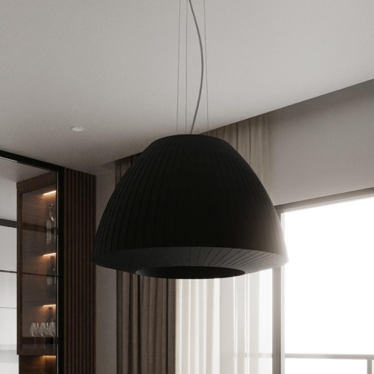 famlights famlights | Pendelleuchte Bela in Schwarz E27 3-flammig