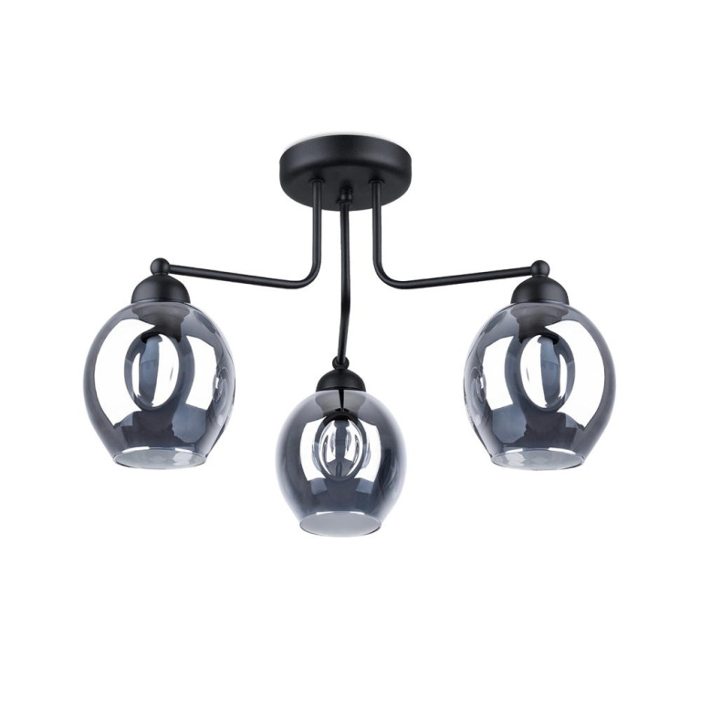 famlights famlights | Pendelleuchte Fina in Schwarz E27 3-flammig