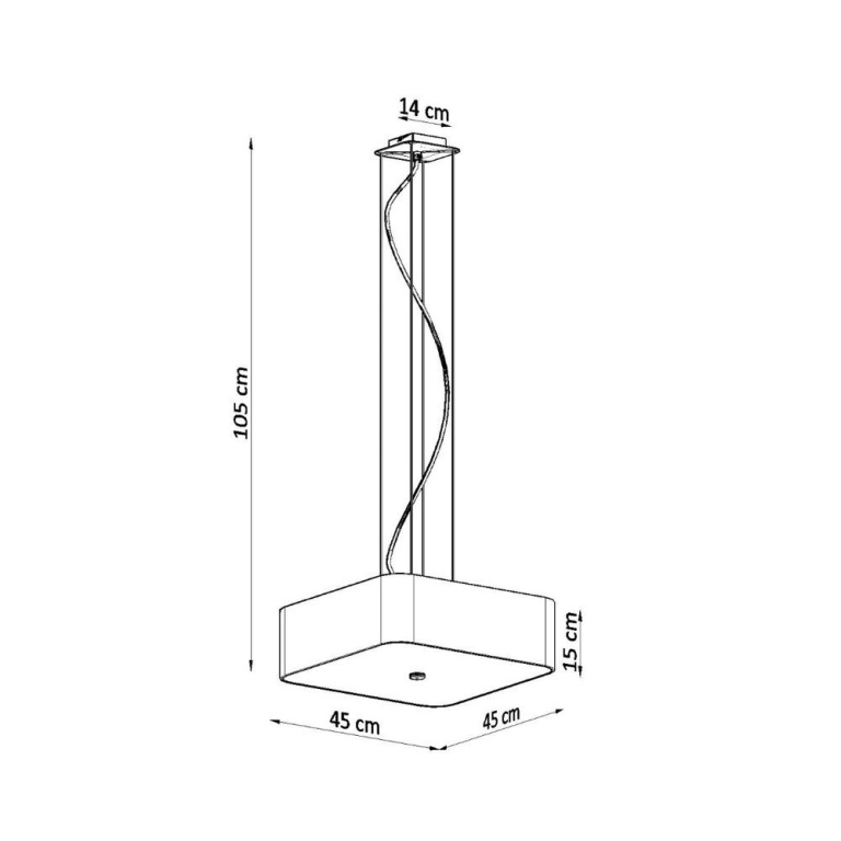 famlights famlights | Pendelleuchte Lis in Schwarz E27 5-flammig 450x450mm