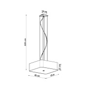 famlights | Pendelleuchte Lis in Schwarz E27 5-flammig 450x450mm