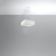 famlights | Pendelleuchte Lis in Weiß E27 5-flammig 450x450mm