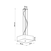 famlights | Pendelleuchte Lis in Weiß E27 5-flammig 450x450mm