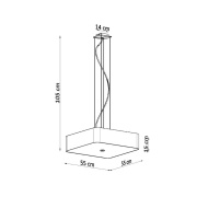 famlights | Pendelleuchte Lis in Schwarz E27 5-flammig 550x550mm