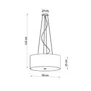 famlights | Pendelleuchte Olaf in Schwarz E27 5-flammig 600mm