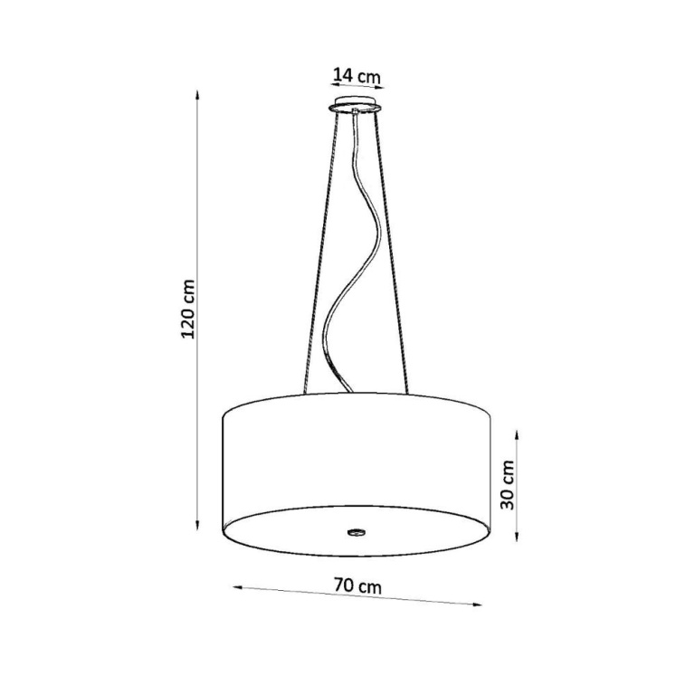 famlights famlights | Pendelleuchte Olaf in Schwarz E27 6-flammig 700mm