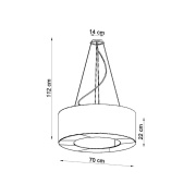 famlights | Pendelleuchte Shania in Schwarz E27 6-flammig 220x700mm