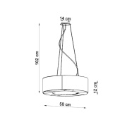 famlights | Pendelleuchte Shania in Schwarz E27 5-flammig 120x500mm