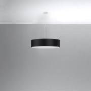 famlights | Pendelleuchte Sole in Schwarz E27 5-flammig 120x500mm