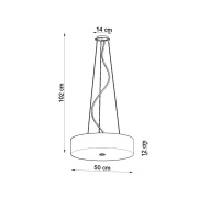 famlights | Pendelleuchte Sole in Schwarz E27 5-flammig 120x500mm