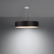 famlights | Pendelleuchte Sole in Schwarz E27 5-flammig 120x600mm