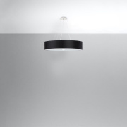 famlights | Pendelleuchte Sole in Schwarz E27 5-flammig 120x600mm