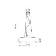 famlights | Pendelleuchte Sole in Schwarz E27 5-flammig 120x600mm